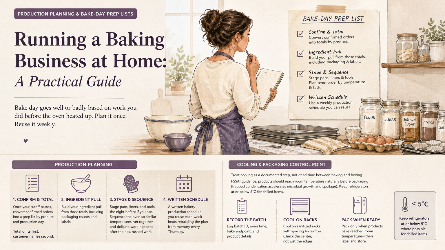 Editorial illustration: Production Planning and Bake-Day Prep Lists