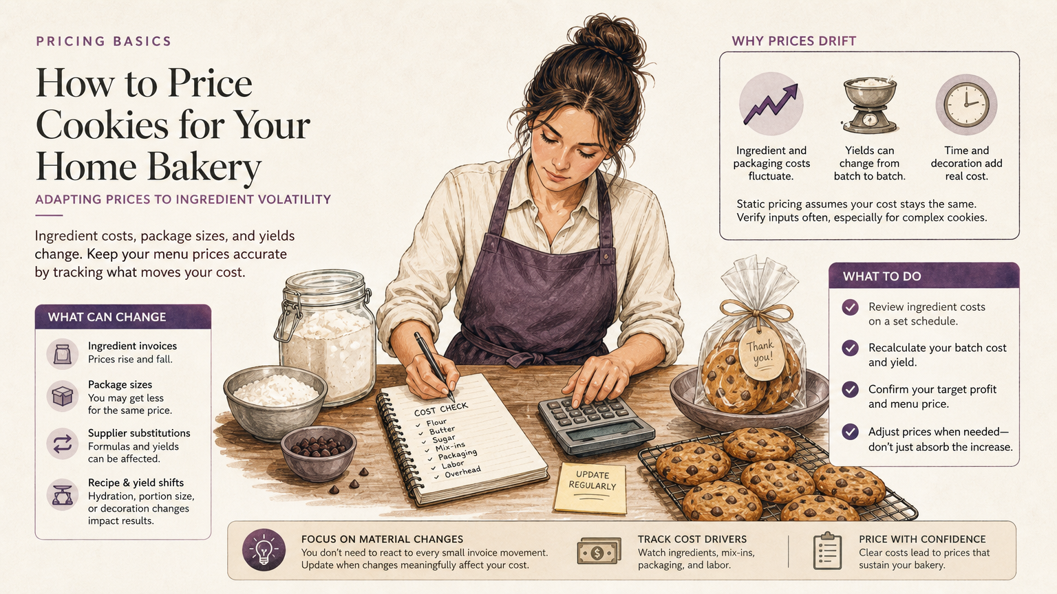 Editorial illustration: Adapting Prices to Ingredient Volatility