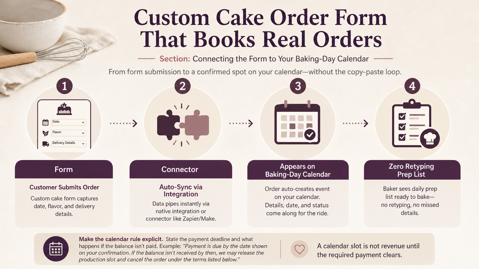 Editorial illustration: Connecting the Form to Your Baking-Day Calendar