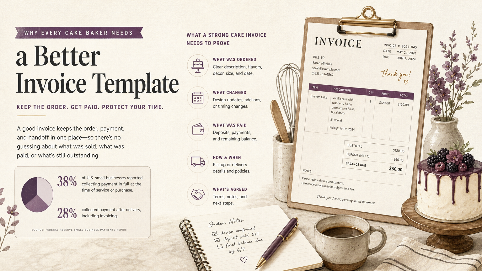 Editorial illustration: Why Every Cake Baker Needs a Better Invoice Template