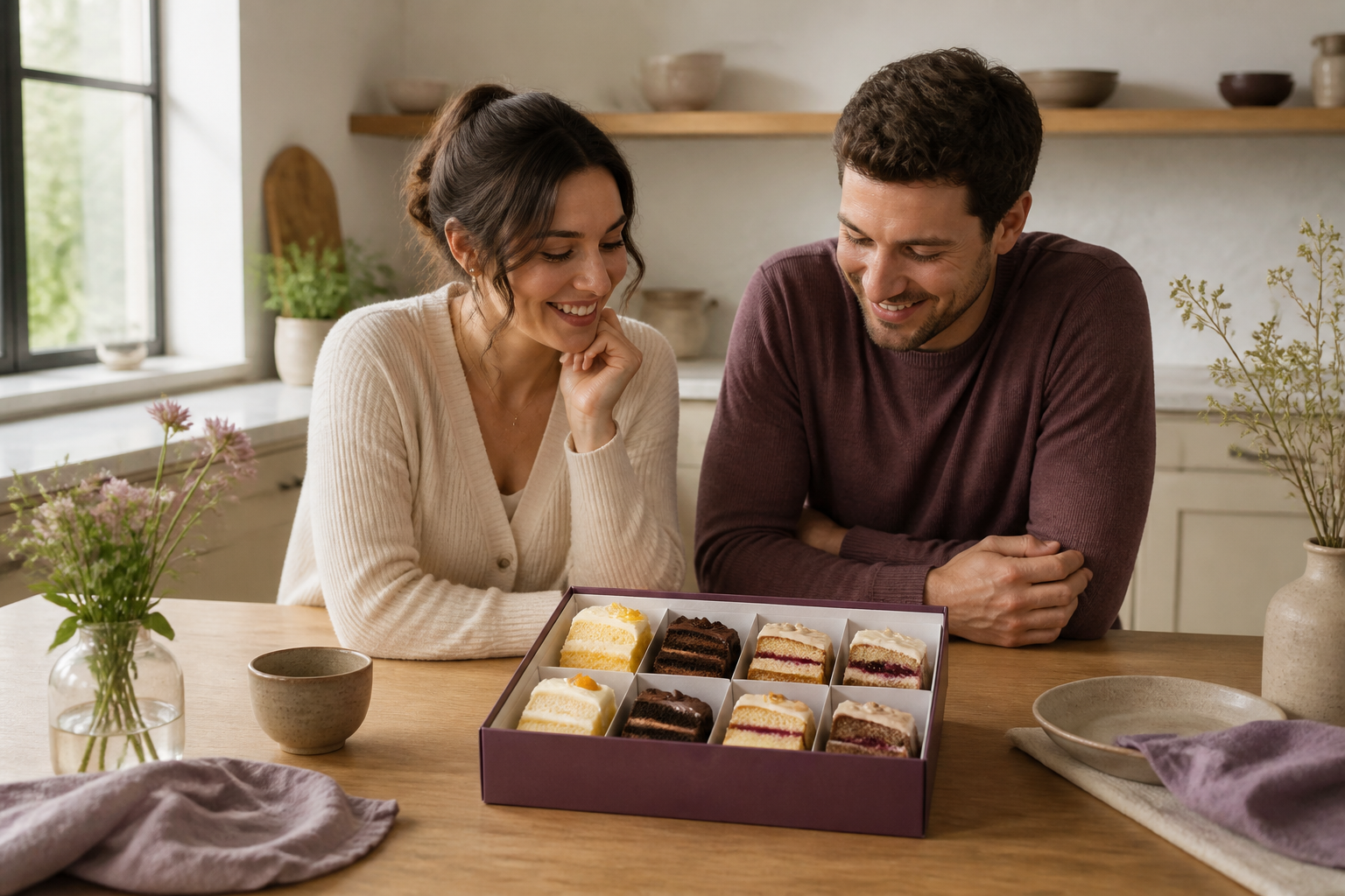 Editorial illustration for Cake Tasting Box Guide for Home Bakeries