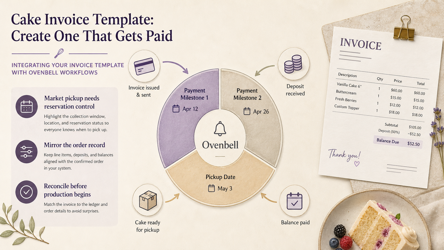 Editorial illustration: Integrating Your Invoice Template with Ovenbell Workflows