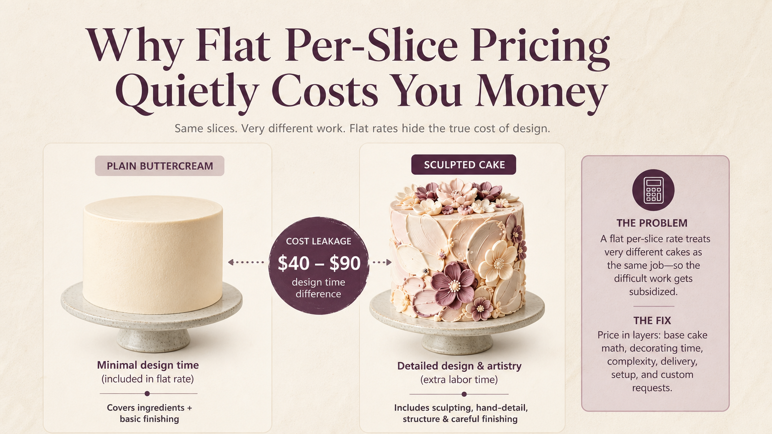 Editorial illustration: Why Flat Per-Slice Pricing Quietly Costs You Money