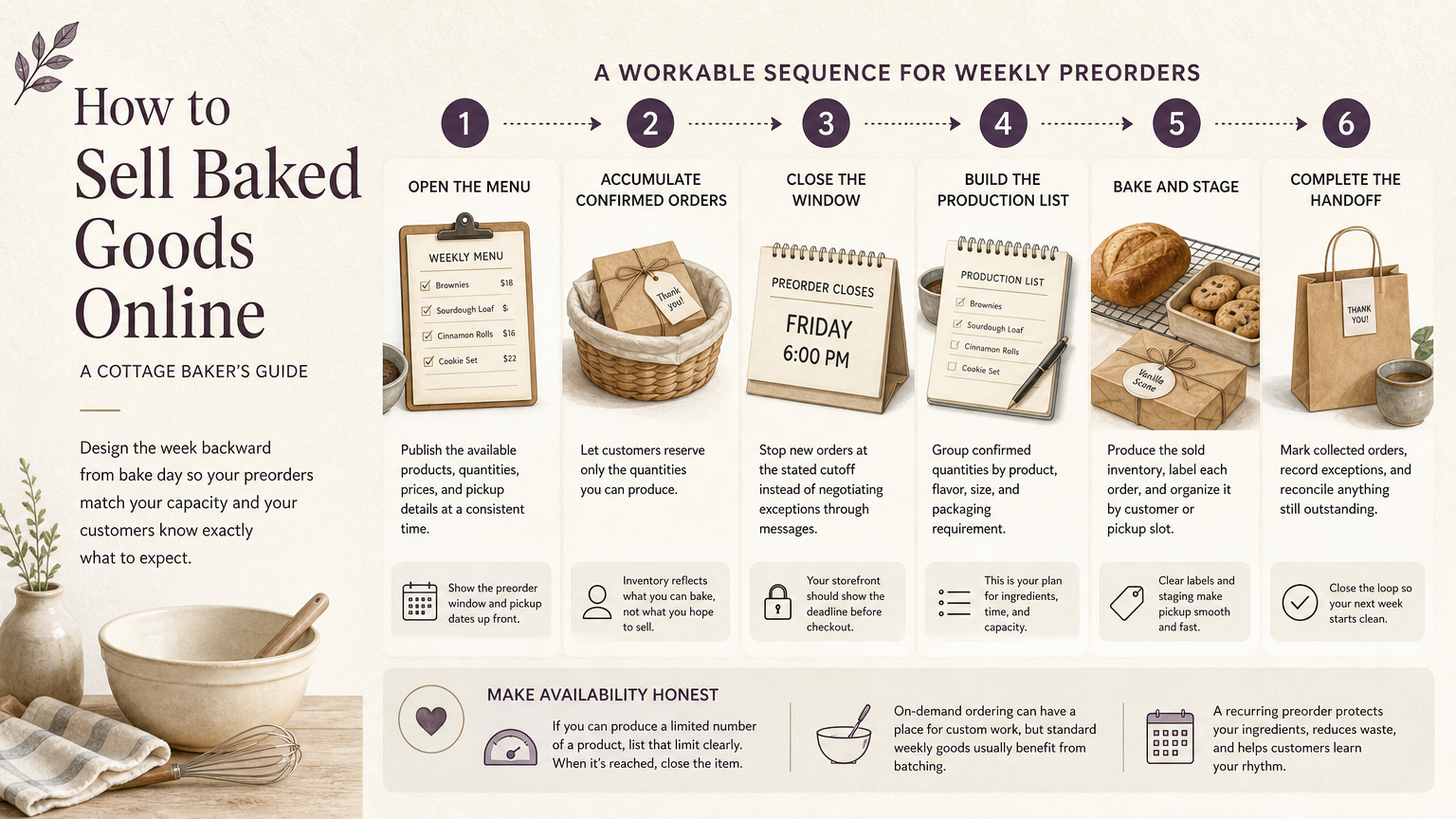 Editorial illustration: Design the week backward from bake day