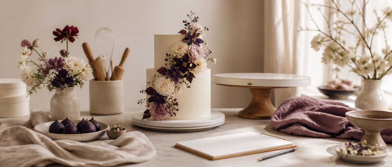 Editorial illustration for Wedding Cake Order Form: What to Include
