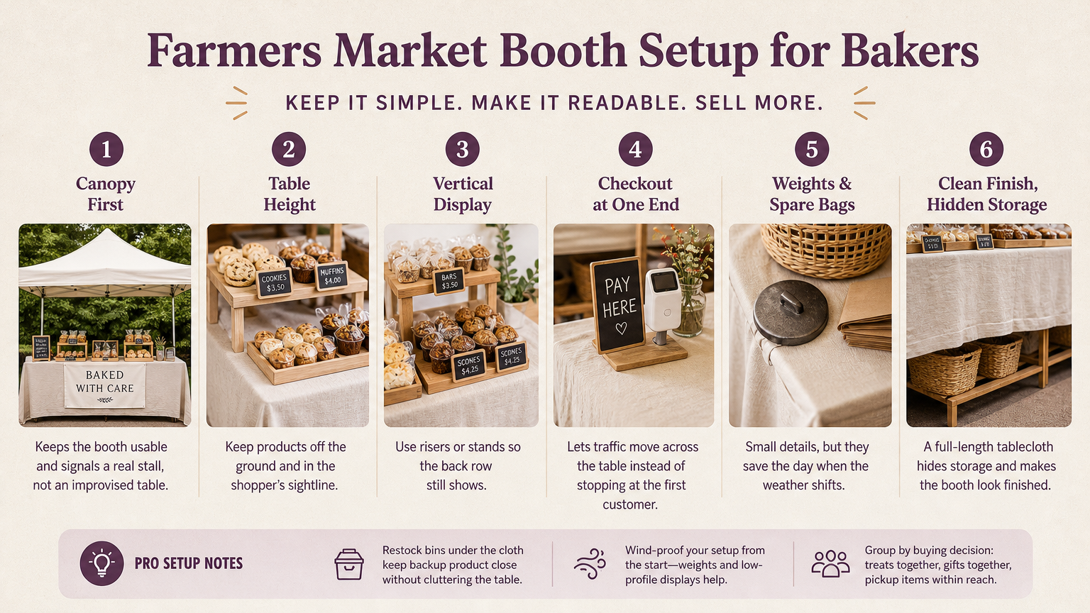 Editorial illustration: Make the booth readable from a distance