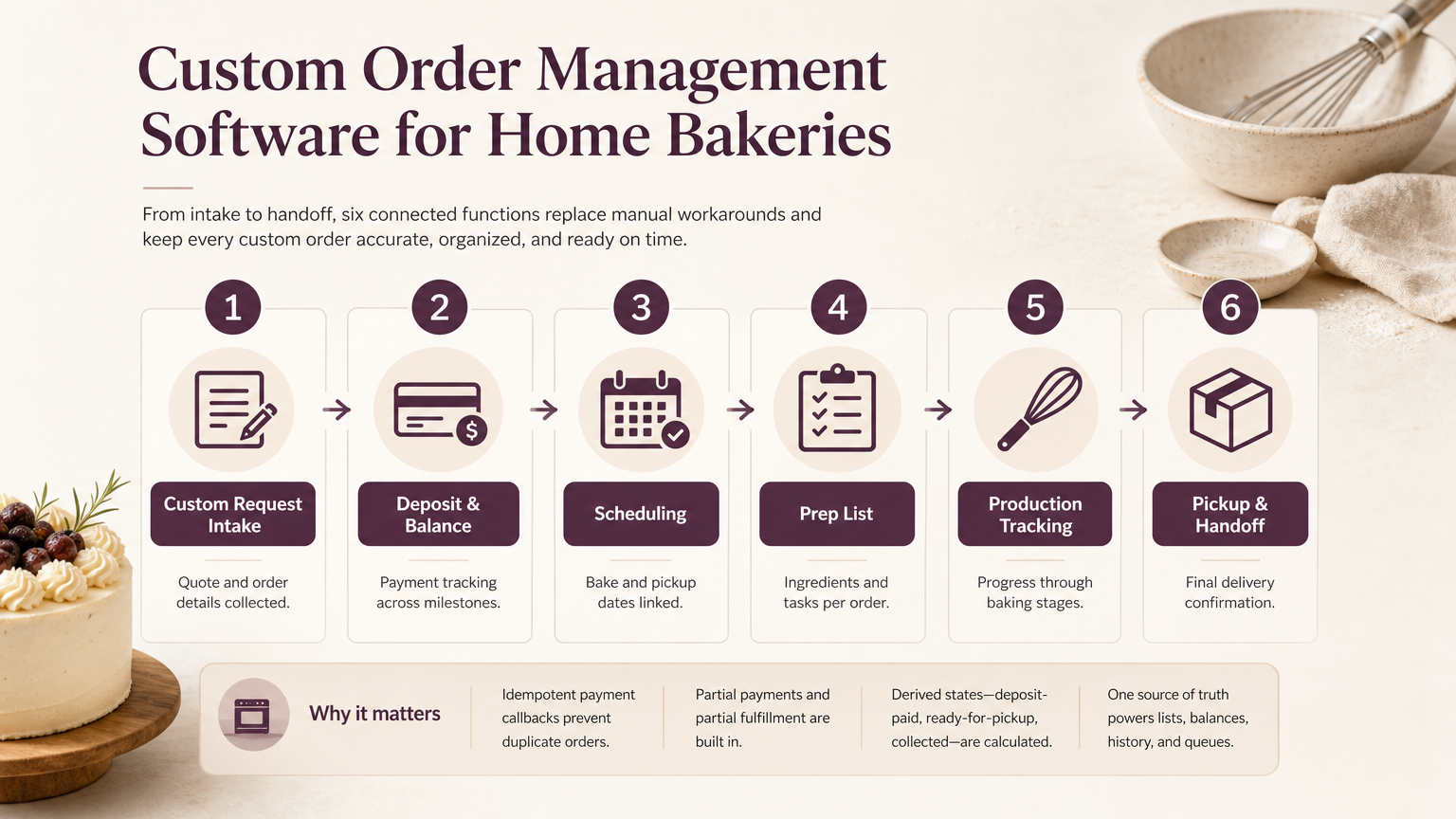 Editorial illustration: Core Functions a Home Bakery Relies On