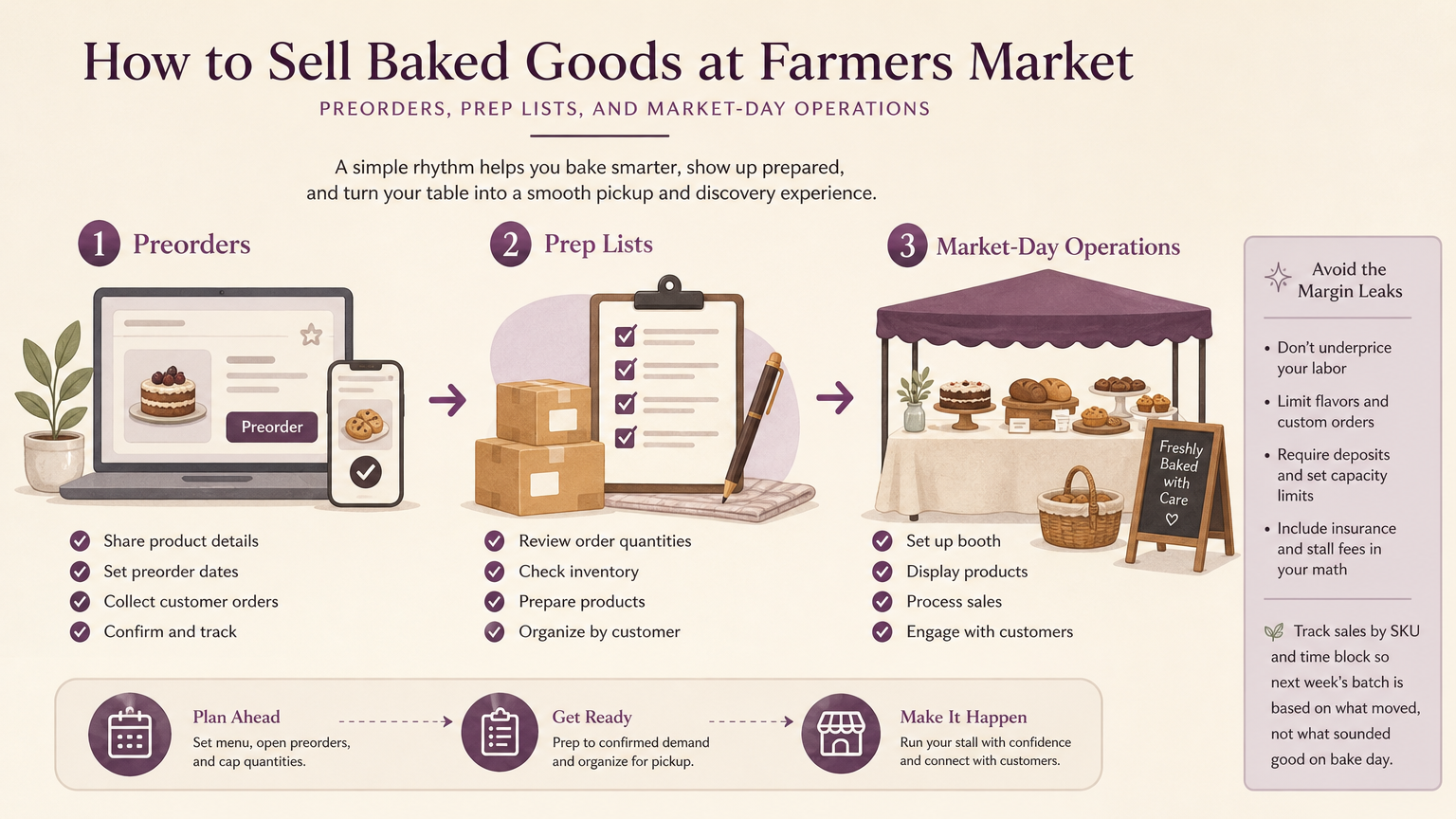 Editorial illustration: Preorders, Prep Lists, and Market-Day Operations